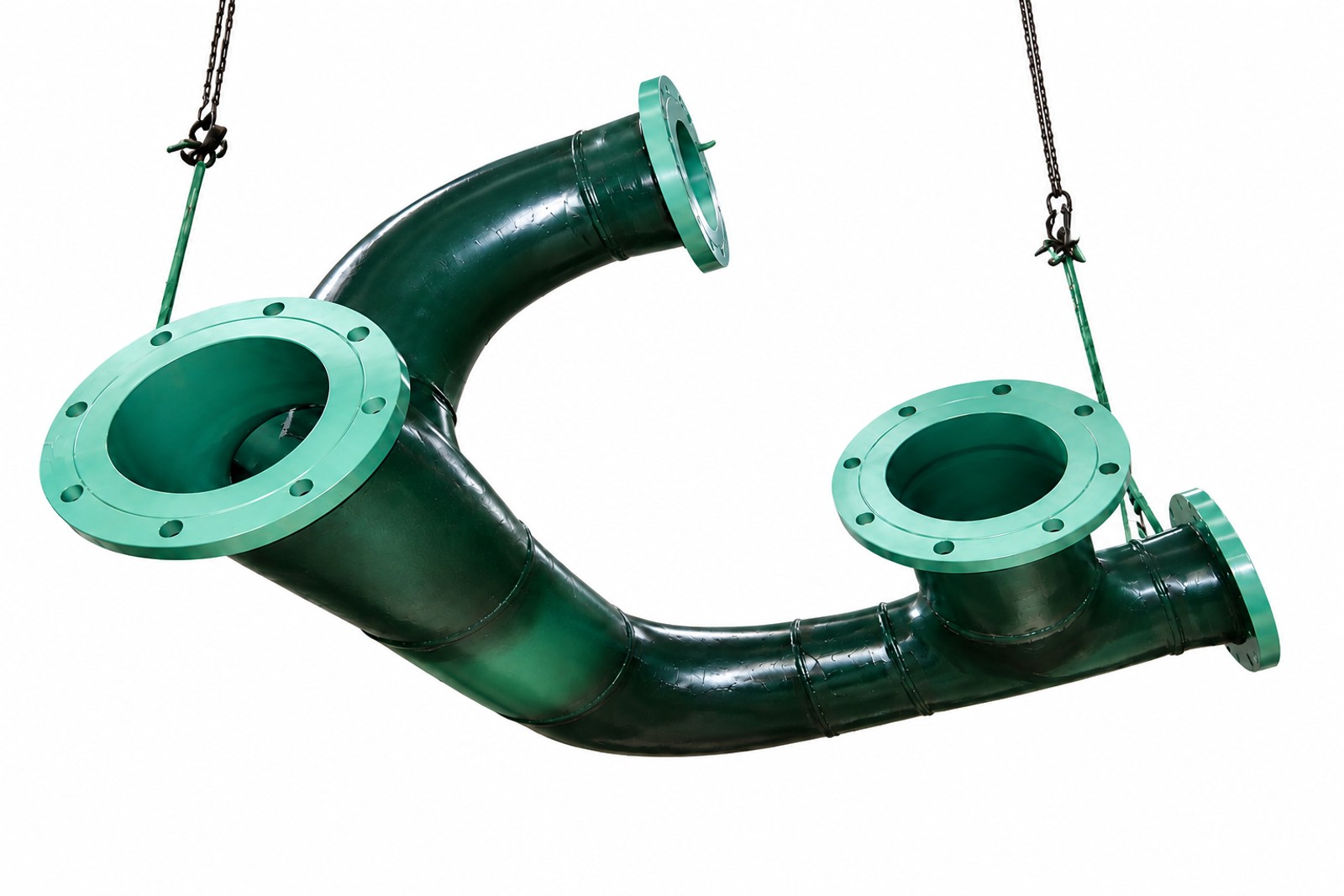 Peças revestidas em FBE e Dual Layer FBE (verde)