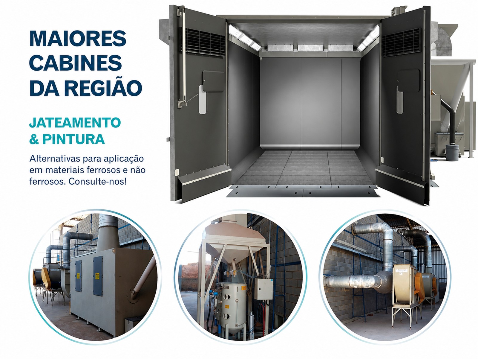 Cabine de jateamento e pintura industrial